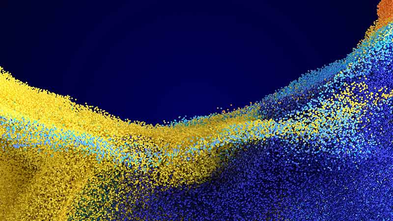 Abstract blue and yellow shading